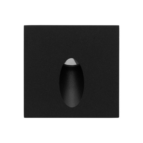Battlestar Square Recessed 700mA 3W Low Level Wall Light Black 3000K Warm White