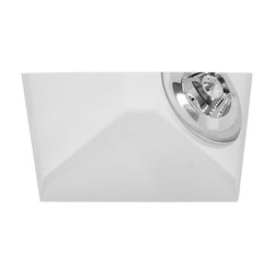 Gypsum Plaster Trimless Square Angled Fire-Rated Downlight GU10 240V White 50W