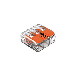 WAGO 3-Way Compact Lever Splicing Terminal Connector (0.2-4 mm²) Clear