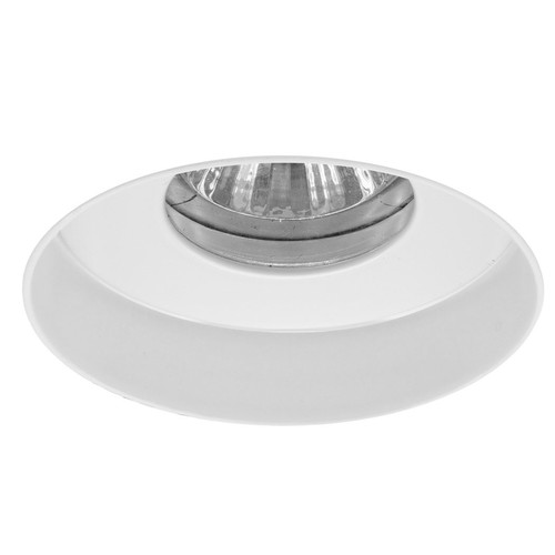 Trimless Round Fire Rated Fixed Clear Glass Downlight IP55 GU11 240V RAL 9010 Pure White 35W