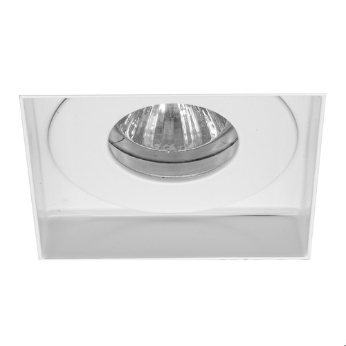 Trimless Square Fire Rated Fixed Clear Glass Downlight IP55 MR11 12V White 35W