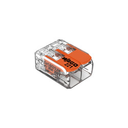 WAGO 2-Way Compact Lever Splicing Terminal Connector (0.5-6 mm²) Clear