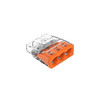 WAGO 3-Way Push-Wire Compact Splicing Terminal Connector (0.5-2.5mm²) Clear/Orange