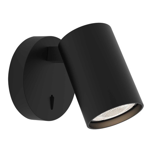 Ascoli Single Switched Wall Light 240V 6W Black