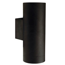 Tin Maxi Up & Down Outdoor Garden Pillar Wall Light Black 2x35W