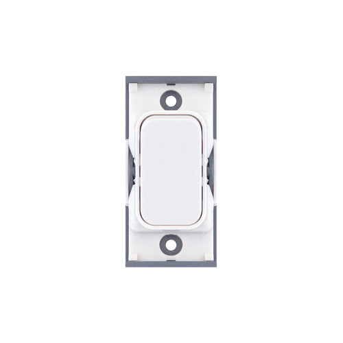 Screwless Rocker Switch Module 2 Way 10A Matt White