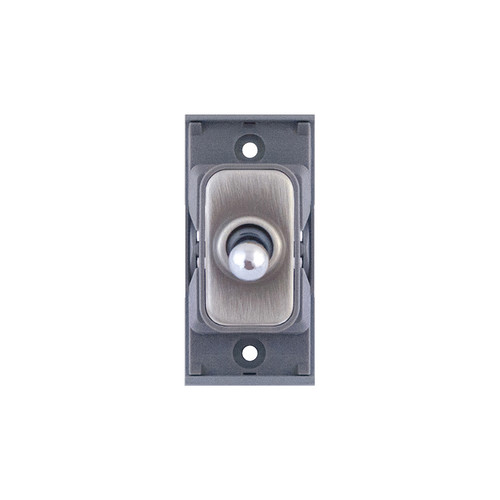 Screwless Toggle Switch Module 1 gang 2 way intermediate Brushed Stainless