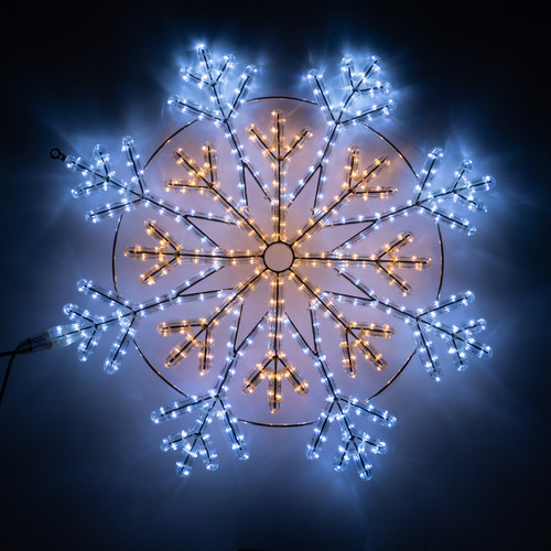Christmas Snowflake Motif Light (600x600mm) Warm White/Cool White White