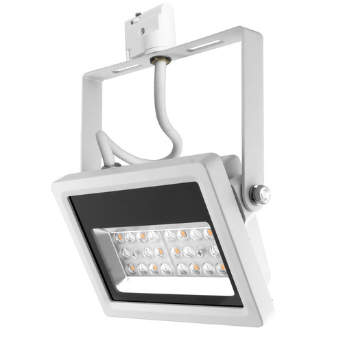 LED White Single Circuit Track Floodlight 240V 10W (=100W) 3000K Warm White