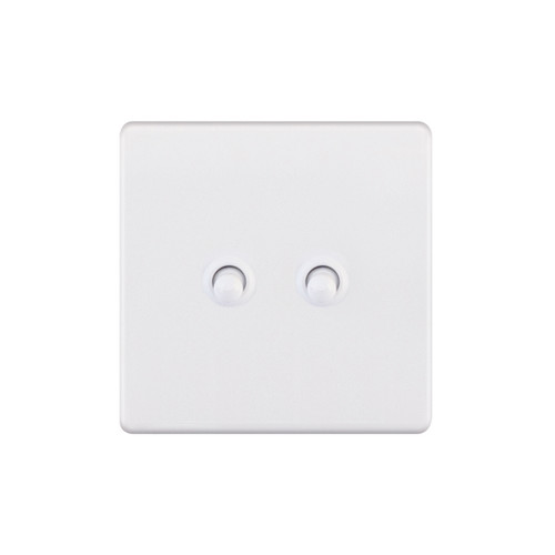 Dolly Switch Screwless 2 gang 2 way Matt White
