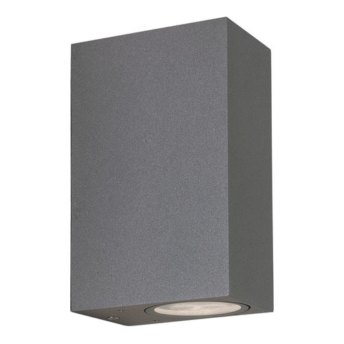 Chios 150 Up and Down Outdoor Garden Wall Light 240V Textured Grey 12W