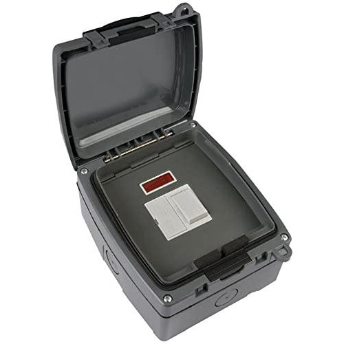 Weathersafe Single Gang 13A Fused Spur 1 Gang Grey
