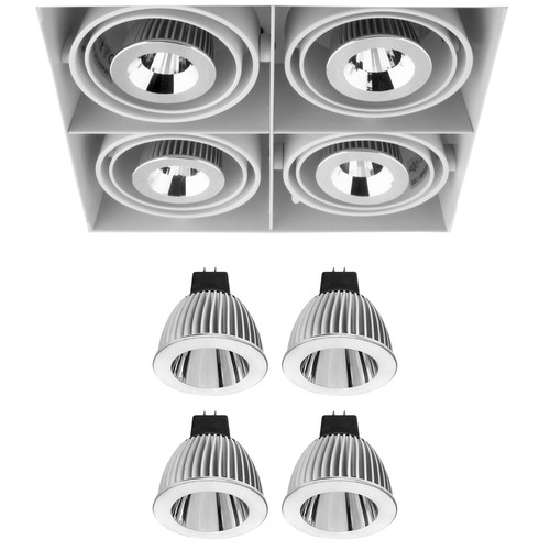 Grid Trimless Quadruple Dim to Warm Reality LED (3000K - 2000K Warm White) Downlight 4 x 8W 45°