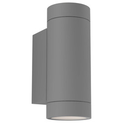 Dartmouth Twin Outdoor Garden Pillar Light 240V 12W Textured Grey