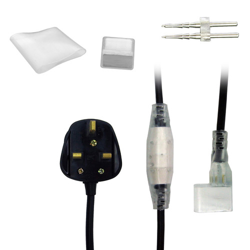 LED Neon Flex Power Cord 24V Black