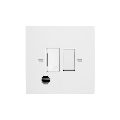 Horizon Square Fuse Spur 1 gang 13 amp switched flex outlet Primed White