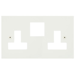 Horizon Square Blank Paintable Plate 2 gang 13 amp (plate only) Primed White