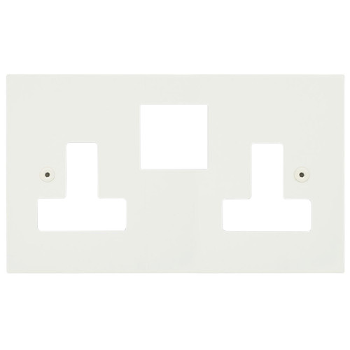 Horizon Square Blank Plate 2 gang 13 amp (plate only) Primed White