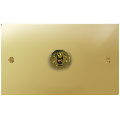 Horizon Square Dolly Switch 1 gang 20 amp 2 way Polished Brass