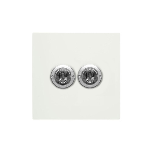 Horizon Square Dolly Switch 2 gang 20 amp 2 way Primed White