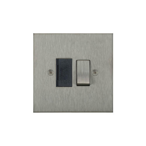 Horizon Square Fuse Spur 1 gang 13 amp switched Satin Stainless Steel