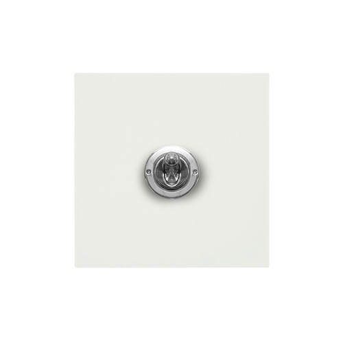Horizon Square Dolly Switch 1 gang 20 amp 2 way Primed White / Polished Steel