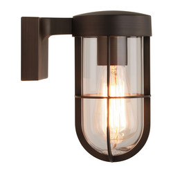 Cabin Outdoor Garden Lantern Wall Light 60W Bronze