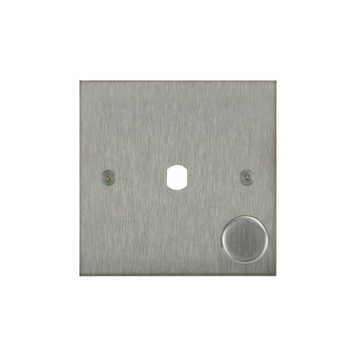 Horizon Square Dimmer Plate and Caps 1 gang Satin Stainless Steel