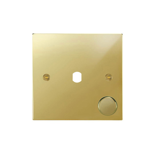 Horizon Square Dimmer Plate and Caps 1 gang Polished Brass