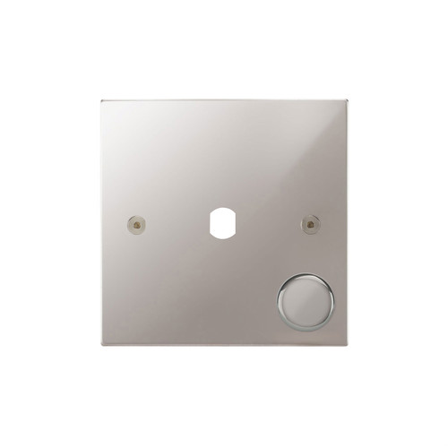 Horizon Square Dimmer Plate and Caps 1 gang Polished Chrome