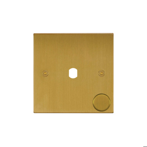 Horizon Square Dimmer Plate and Caps 1 gang Satin Brass
