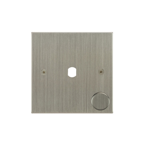 Horizon Square Dimmer Plate and Caps 1 gang Satin Nickel