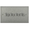 Horizon Square Dimmer Switch Multi-Dim Slave 4 gang 250 watt multi-way Satin Stainless Steel
