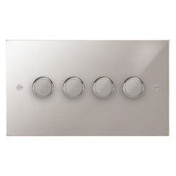 Horizon Square Dimmer Switch Multi-Dim Slave 4 gang 250 watt multi-way Polished Chrome