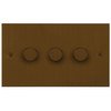 Horizon Square Dimmer Switch Multi-Dim Master 3 gang 250 watt multi-way Antique Bronze