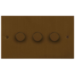 Horizon Square Dimmer Switch Multi-Dim Slave 3 gang 250 watt multi-way Antique Bronze