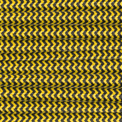 Braided Cloth Round Flex 3 Core Cable 0.75mm Black/Gold