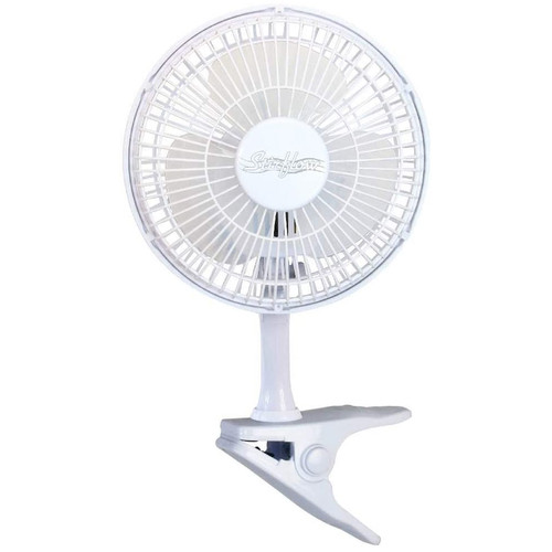Mini Cooling Clip-On Desk Fan White 6'' (16 cm)