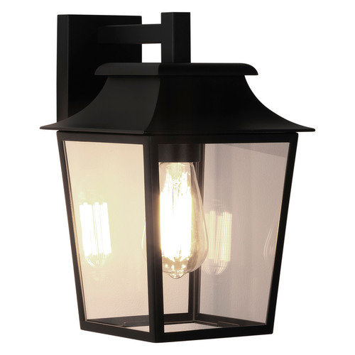 Richmond 200 Clear Glass Outdoor Garden Lantern 240V 60W Black