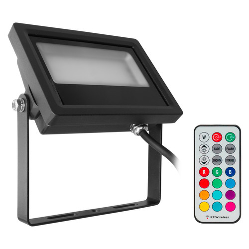 LED Black RF Garden Floodlight RGB 240V 10W (=100W) RGB