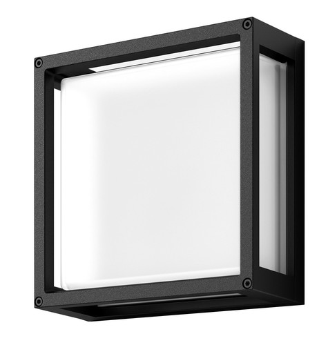 Frame 240V Frosted Outdoor Garden Wall Light Black 2x20W