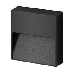 Slight Surface Square Outdoor Low Level Wall Light 240V Black 3000K Warm White