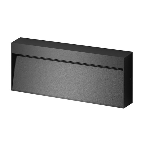 Slight Surface Square Wide Outdoor Low Level Wall Light 240V Black 3000K Warm White