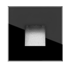 Glass LED Outdoor Low Level Wall Light 1.5W Black 3000K Warm White