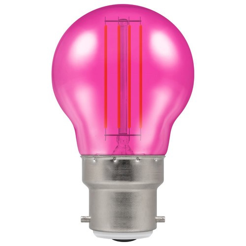 LED Filament Harlequin Round 4.5W 200lm 45mm Switching Light Bulb 4.5W Pink