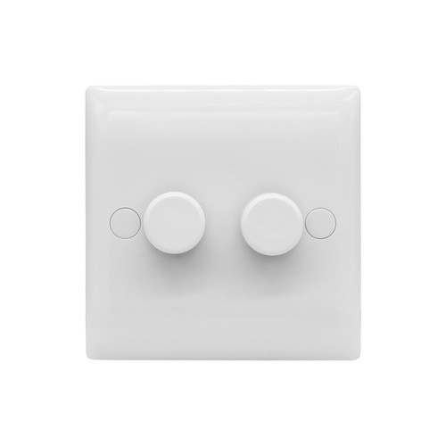 Varilight V-PRO Dimmer Switch 2 gang 120W 2 way White
