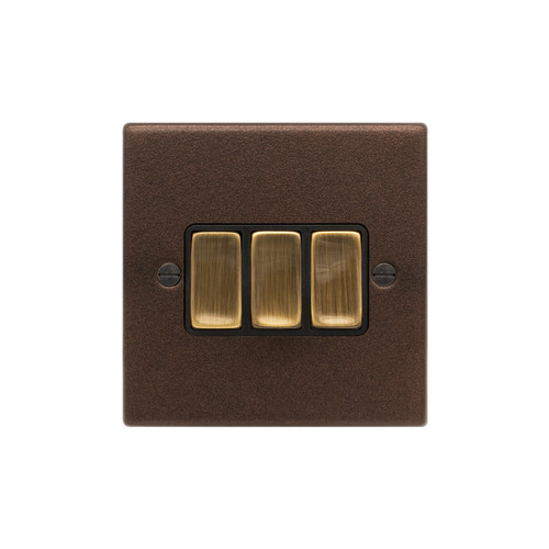Rocker Switch 3 gang 20 amp Copper Bronze