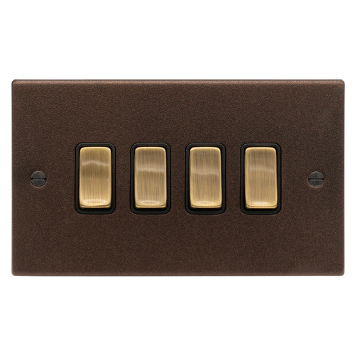Rocker Switch 4 gang 20 amp Copper Bronze