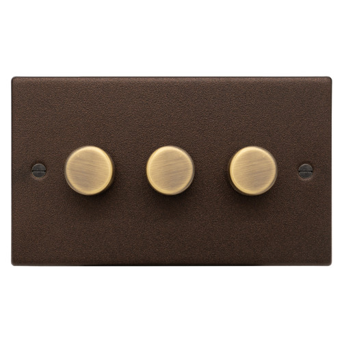 Dimmer Switch V-PRO Trailing Edge LED 120W 3 gang, 2 way Copper Bronze