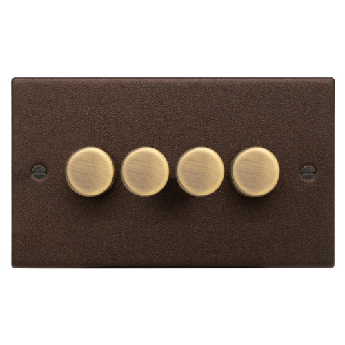 Dimmer Switch V-PRO Trailing Edge LED 120W 4 gang, 2 way Copper Bronze